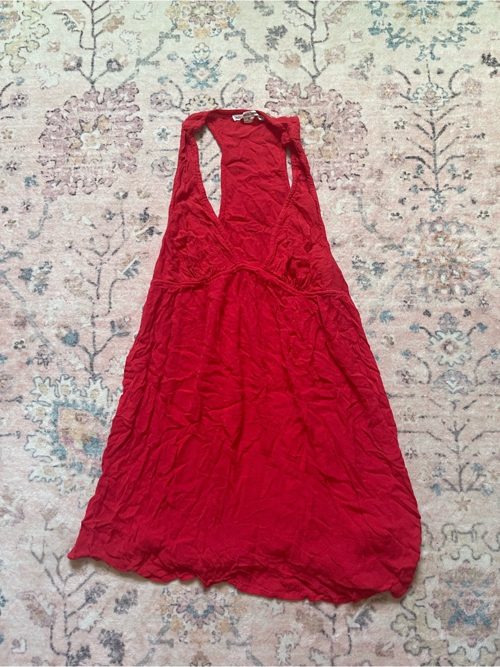 O’Neill salt water solid red orange tank top swim suit cover XL